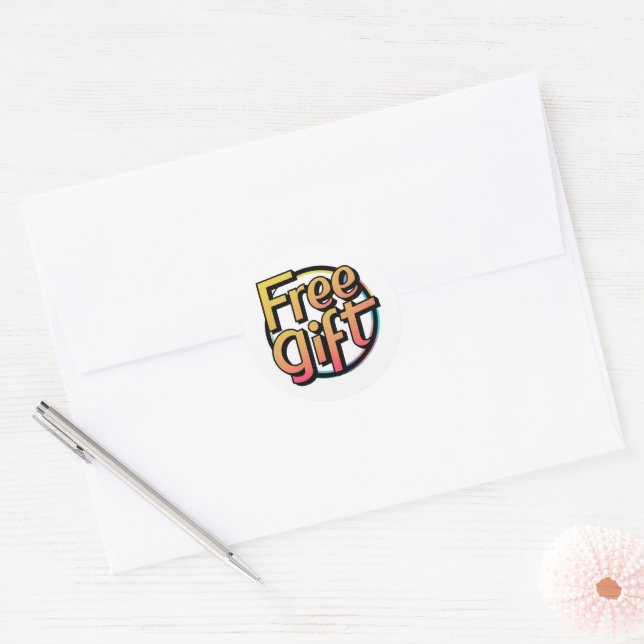 Sticker rond classique Belle conception cadeau gra (Enveloppe)