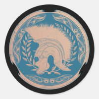 Sticker rond classique casque Centurion romain