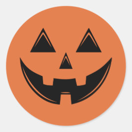 Sticker rond classique Citrouille d'Halloween Cute