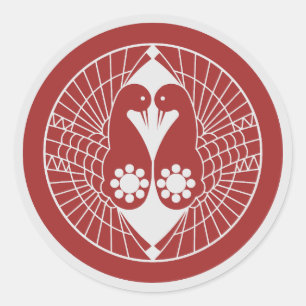 Sticker rond classique Clan Nanbu Crest (Kamon)