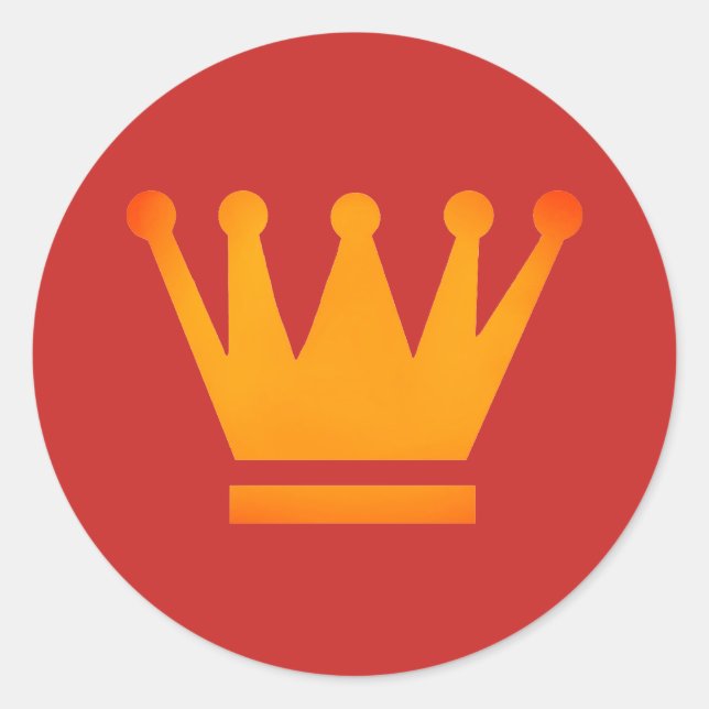 Sticker rond classique Couronne dorée (Devant)