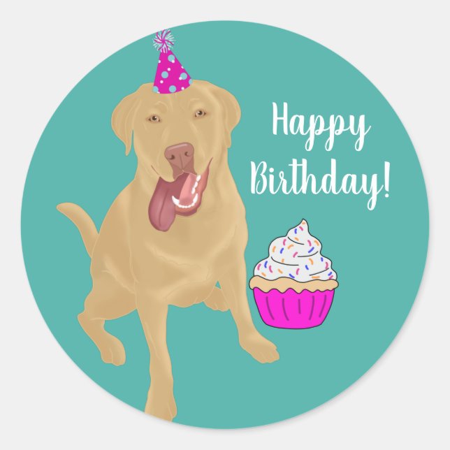 Sticker rond classique d'anniversaire Dudley Labra (Devant)