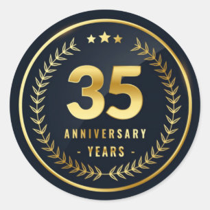 Sticker rond classique de 35 ans