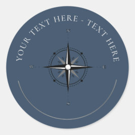Sticker rond classique de boussole nautique