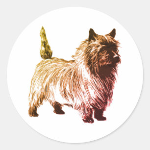 Sticker rond classique de Cairn Terrier