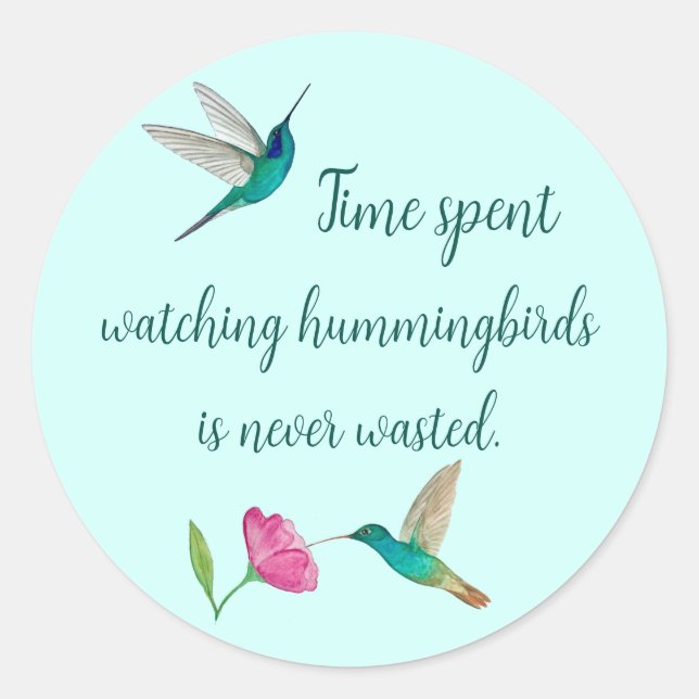Sticker rond classique de colibris (Devant)