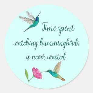 Sticker rond classique de colibris