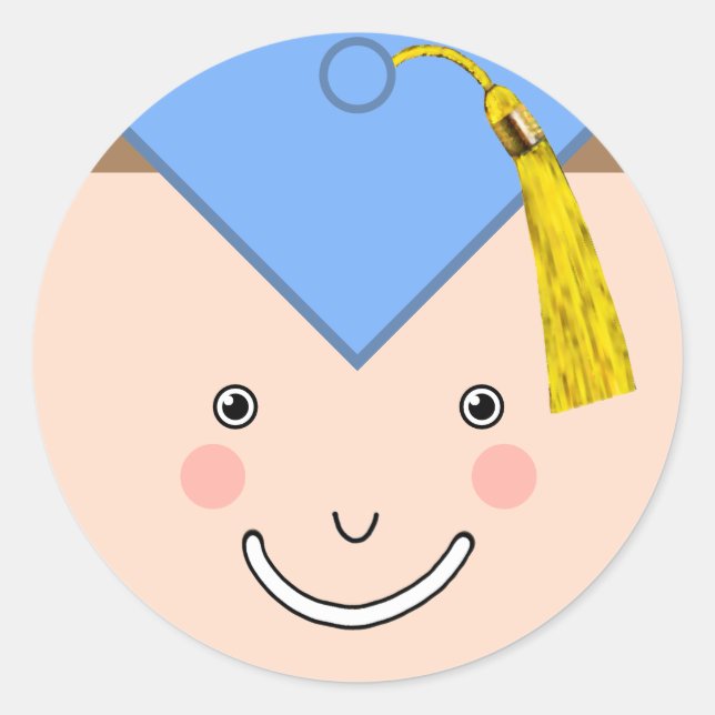 Sticker rond classique de graduation créative (Devant)