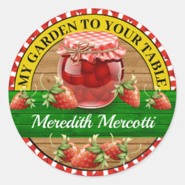 Sticker rond classique de la fraise