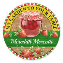 Sticker rond classique de la fraise
