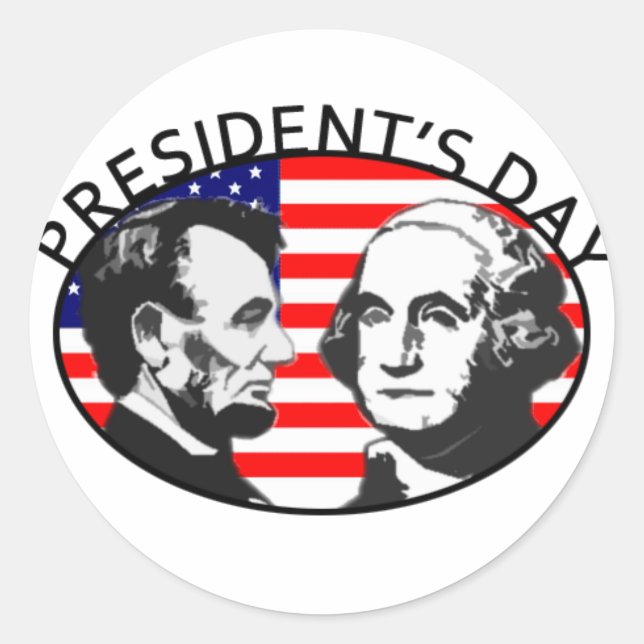 STICKER ROND CLASSIQUE DE LA JOURNÉE DU PRÉSIDENT (Devant)