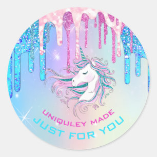 Sticker rond classique de la licorne magique