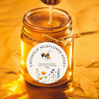 Sticker rond classique de la nature des abeilles d