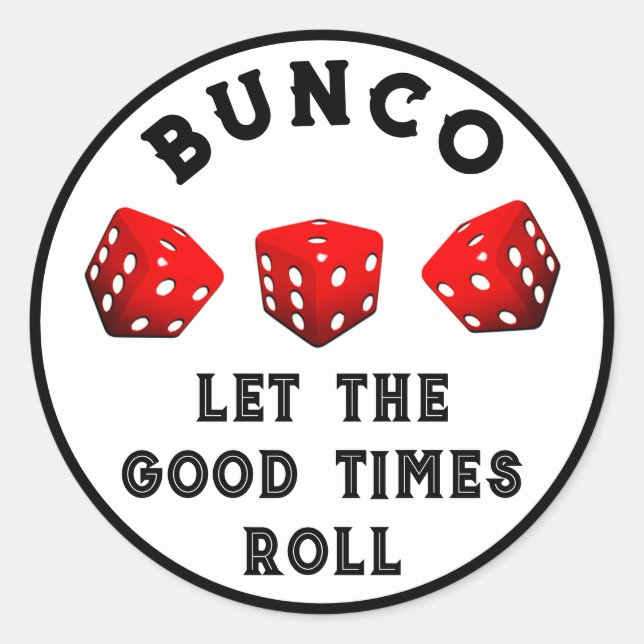 Sticker rond classique de la nuit de jeu Bunco (Devant)
