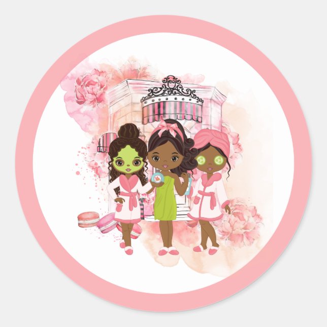 Sticker rond classique de la partie Spa africaine  (Devant)