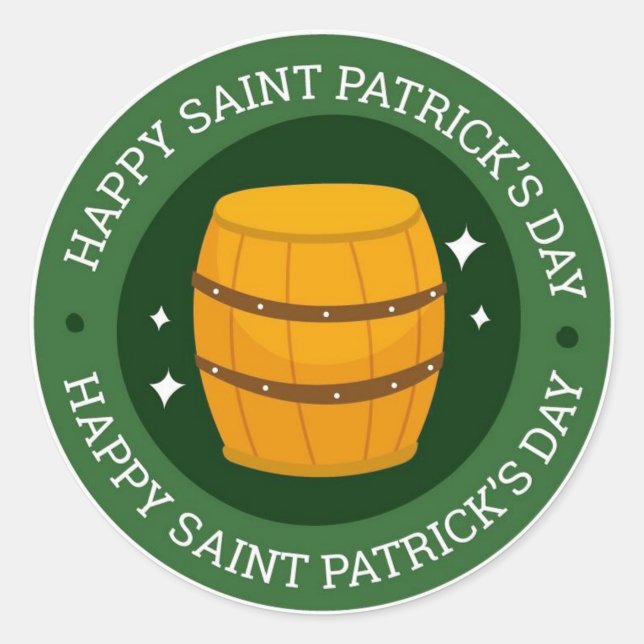 Sticker rond classique de la Saint-Patrick (Devant)