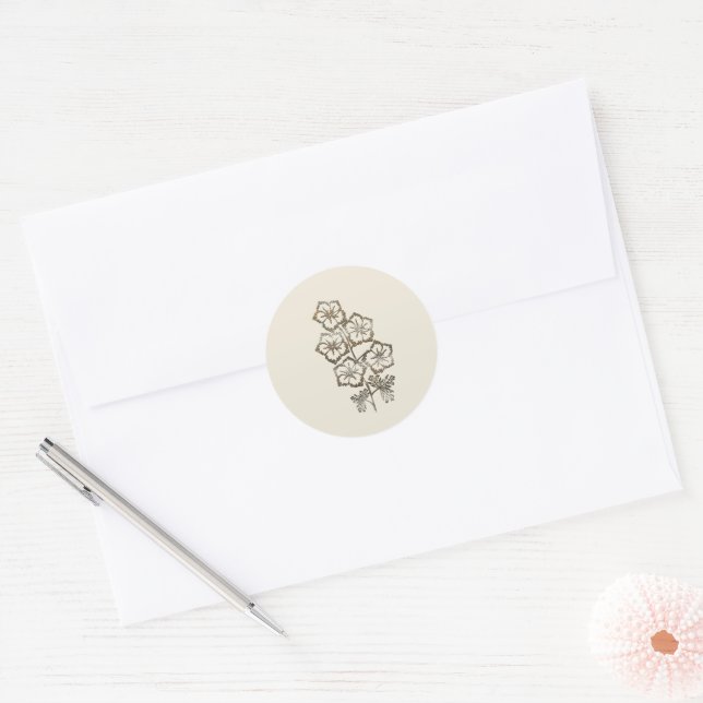 Sticker rond classique de Larkspur en or juillet (Enveloppe)