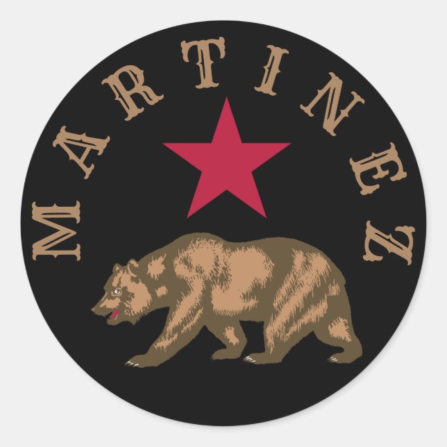 Sticker rond classique de Martinez, Californie (Devant)