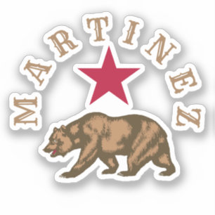 Sticker rond classique de Martinez, Californie