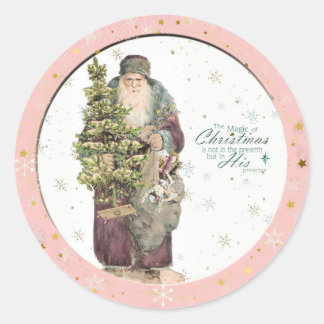 Sticker rond classique de Noël Vintage