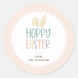 Sticker Rond Classique De Pâques Bunny Ears