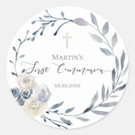 Sticker rond classique de première communion