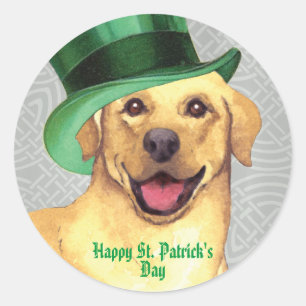 Sticker rond classique de St. Patrick's Day Yellow