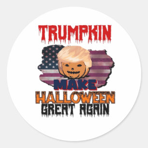 Sticker Rond Classique d'Halloween de Trumpkin