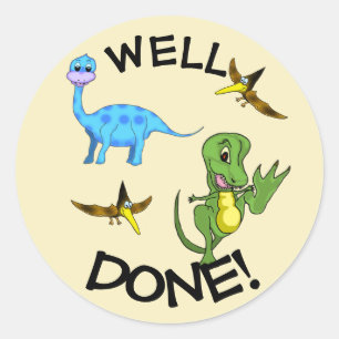 Sticker rond classique Dinosaures
