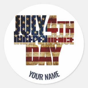 Sticker rond classique du 4 juillet