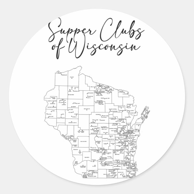 Sticker rond classique du club du souper (Devant)