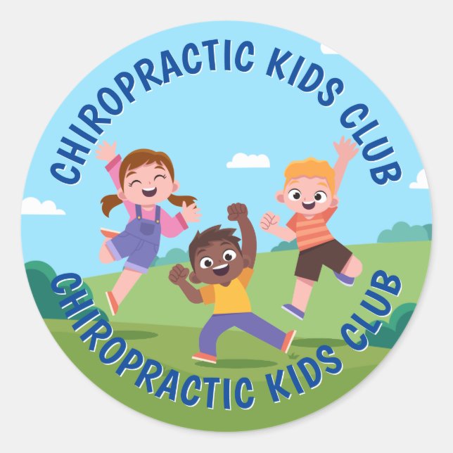 Sticker rond classique du club pour enfants chirop (Devant)