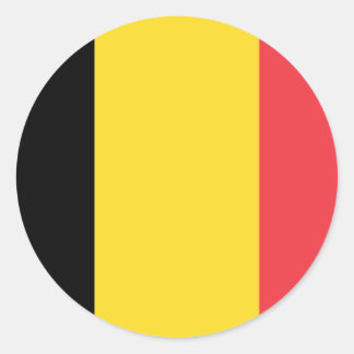 Sticker rond classique du drapeau de Belgique