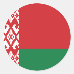Sticker rond classique du drapeau de la Biélorussi
