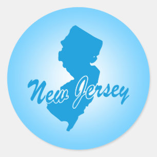 Sticker rond classique du New Jersey