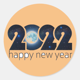Sticker rond classique du Nouvel An 2022