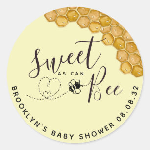 Sticker rond classique en Baby shower doux