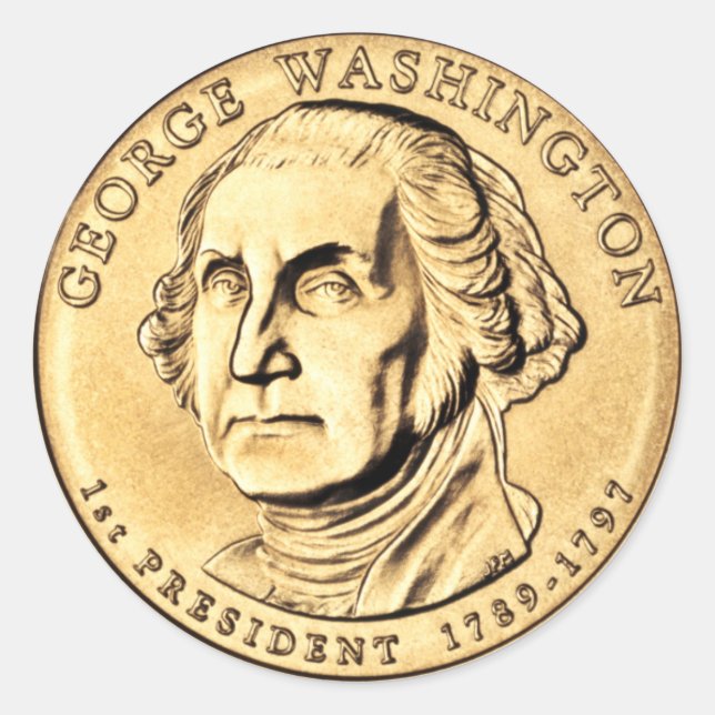 Sticker rond classique en dollar de Washington (Devant)
