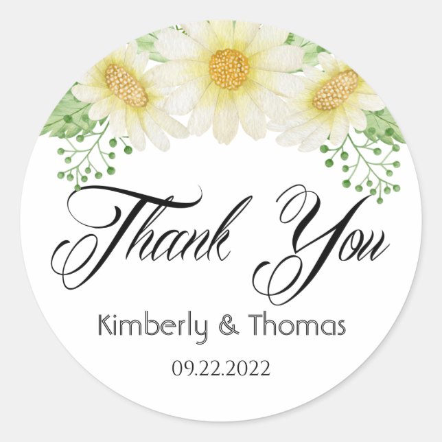 Sticker rond classique en Merci (Devant)