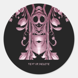 Sticker rond classique Fantôme rose