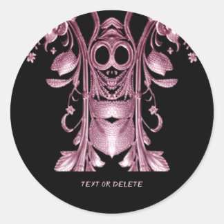 Sticker rond classique Fantôme rose