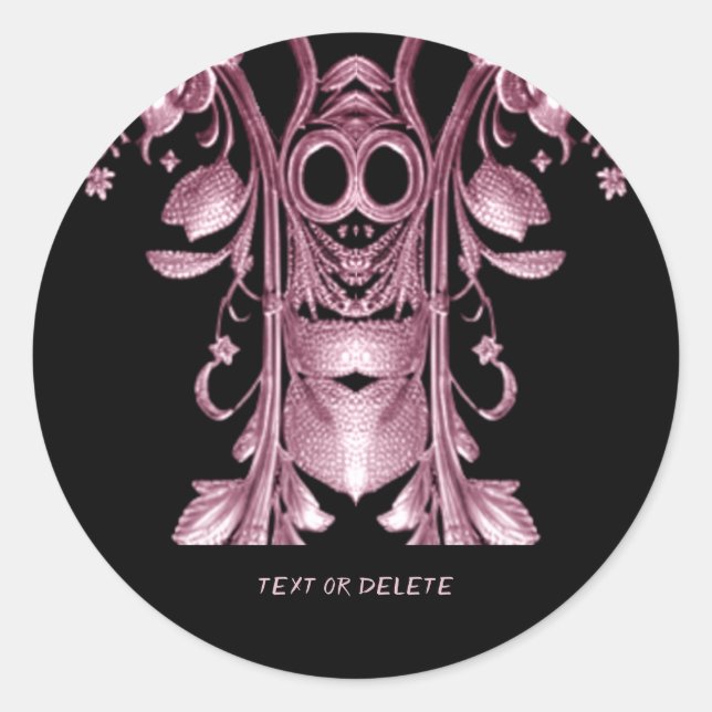 Sticker rond classique Fantôme rose (Devant)