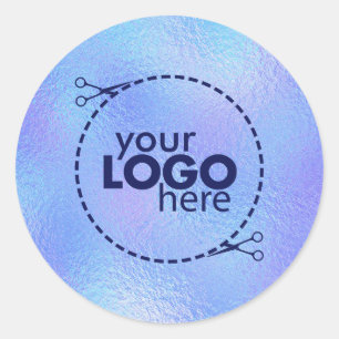 Sticker rond classique Faux Iridescente Foil