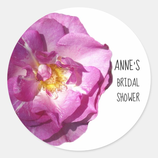 Sticker rond classique Fête des mariées rose (Devant)