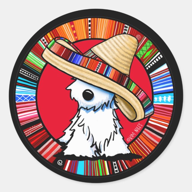 Sticker rond classique Fiesta Westie (Devant)