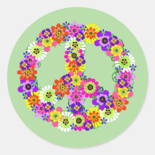 Sticker rond classique Floral