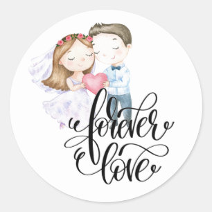 Sticker rond classique Forever Love