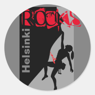 Sticker rond classique Helsinki Rocks