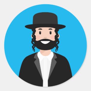 Sticker rond classique Homme juif
