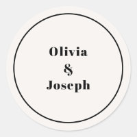 Sticker rond classique ivoire moderne OLIVIA